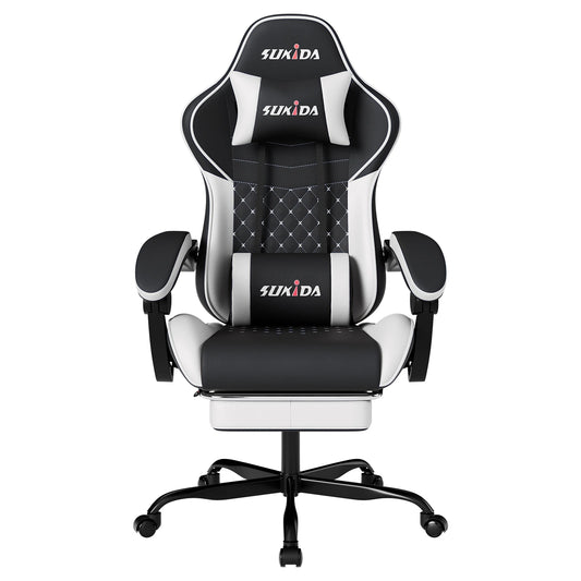 SUKIDA Gaming Chair Ergonomic Video Game Chair Comfortable Computer Chair with Footrest and Lumbar Support Office Chair