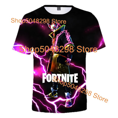 T-shirt Fortnite Bushranger para Crianças, Estampado 3D Banana Peely, T-shirt para Homem e Mulher, Top de Verão Battle Royale, Presentes de Aniversário