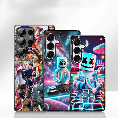 Capa com wallpaper de jogo F-ForTnites para Samsung Galaxy A07 A13 A12 A23 A42 A50 A51 A52 A53 A70 A71 A72 A21S A04 Note 20 9 8 10