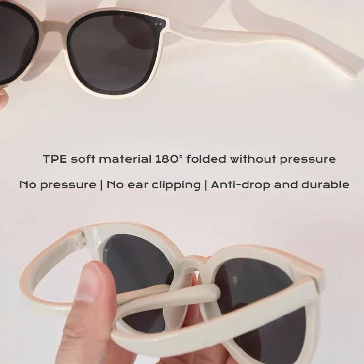 3-12 Years Kids Polarized Sunglasses Boys' Cool Girls Soft TPEE Frame Cat Eye Design Fashion Sun UV400 Protection Oval Glasses