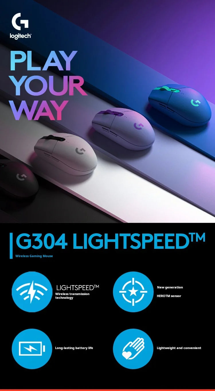 Logitech G304 LIGHTSPEED draadloze gamingmuis, lichte draagbare muis met macro, Jedi Survival, FPS, League of Heroes, Eat Chicken