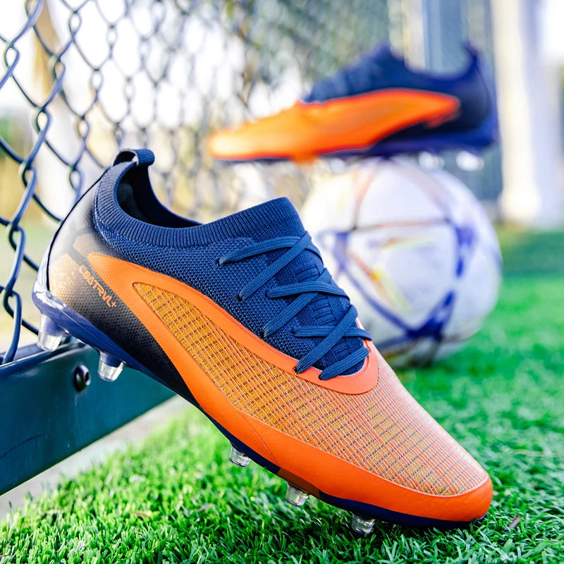 New Men's Football Boots Outdoor Cleats Breathable Adult Non-Slip Soccer Shoes Sport Long Spikes Training Boys Match Comfortable