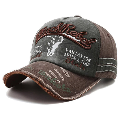 Șapcă de baseball vintage cu litere brodate, model „Bull Washed”, pălărie de soare retro pentru bărbați și femei, șapcă casual cu cozoroc în stil hip-hop