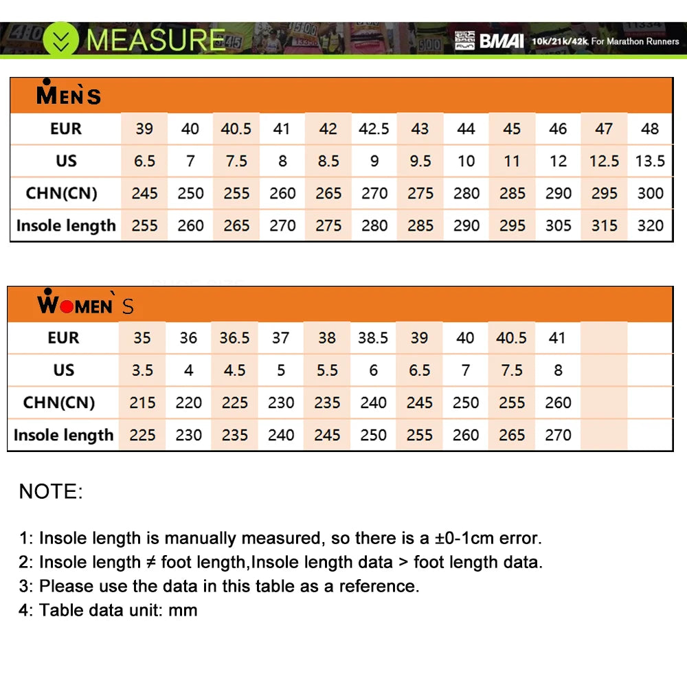 BMAI New 42KM Marathon Men Women's Sports Shoes Cushioning Running Shoes Breathable Gym Sneakers for Women Designer Man Trainers