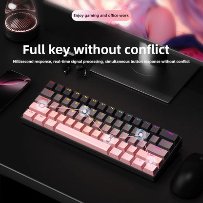 Bluetooth Wireless Mechanical Keyboards RGB Gamer Keyboard for Tablet Mechanical 60% iPad Backlit Mini USB Keyboard