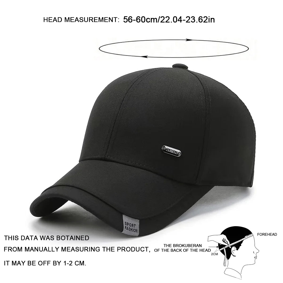 Unisex-Baseballcap mit kleinem Eisen-Label, verstellbare Casual-Outdoor-Kappe für Frühling und Herbst, Sonnenschutz-Sportcap