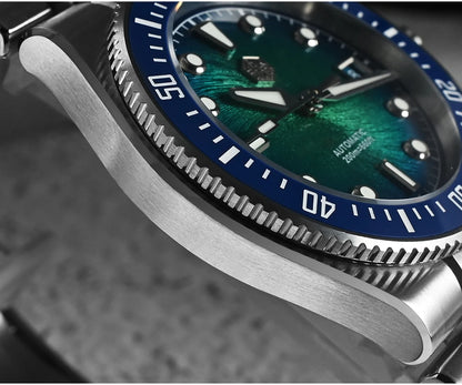 San Martin 40mm Luxus-Taucheruhr für Herren, Miyota 9015, Sunburst-Emaille-Zifferblatt, automatische mechanische Armbanduhr, wasserdicht bis 200m, SN0148