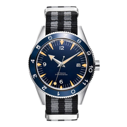 41MM Sapphire Glass 100m Waterproof Japan Automatic Luminous Men's Watch Nylon Strap