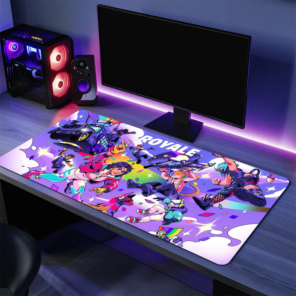 Tapete de Rato Gaming F-Fortnite Survival Battle, Grande, para Secretária e Teclado, Ergonómico, em Borracha, para PC e Escritório, Antiderrapante, Anti-Desfiamento, Personalizado para Casa