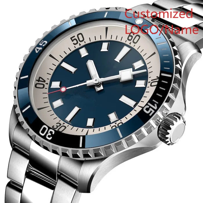 A11 Store Customized Watch Super ocean Mens Automatic Mechanical Watch Stainless Steel Black Blue Ceramic Bezel 44mm