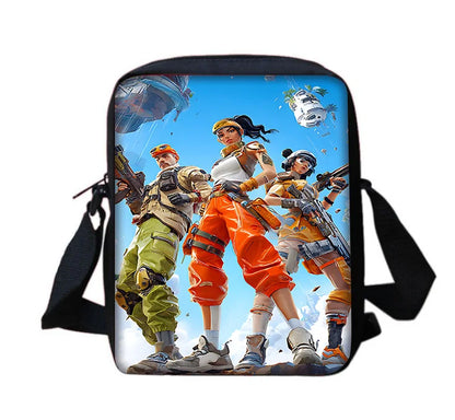 Mala de ombro tipo messenger infantil com estampado FortniteS, clássico dos jogos populares, para rapazes e raparigas, mala casual, bolsa para telemóvel e saco de compras para homem e mulher