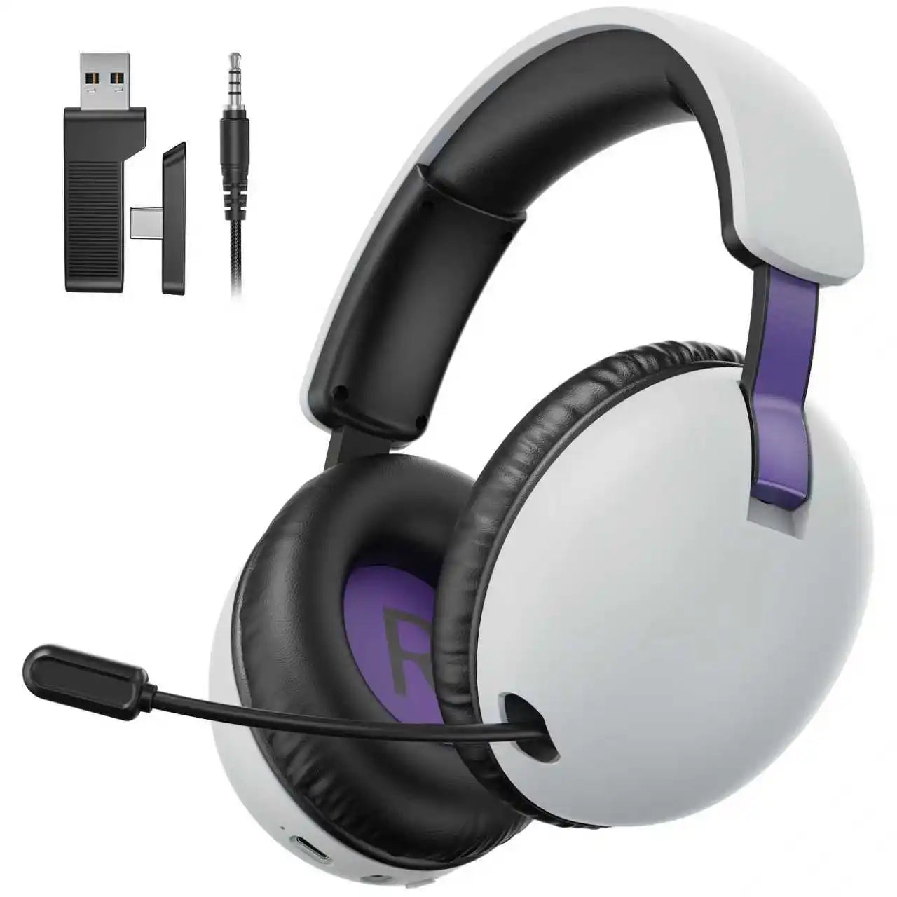 Acinaci BL500 kabelloses Gaming-Headset 2.4G Bluetooth 5.3 & kabelgebunden – Noise-Cancelling-Mikrofon, 30H Akku, 50mm-Treiber für PC, PS5, PS4