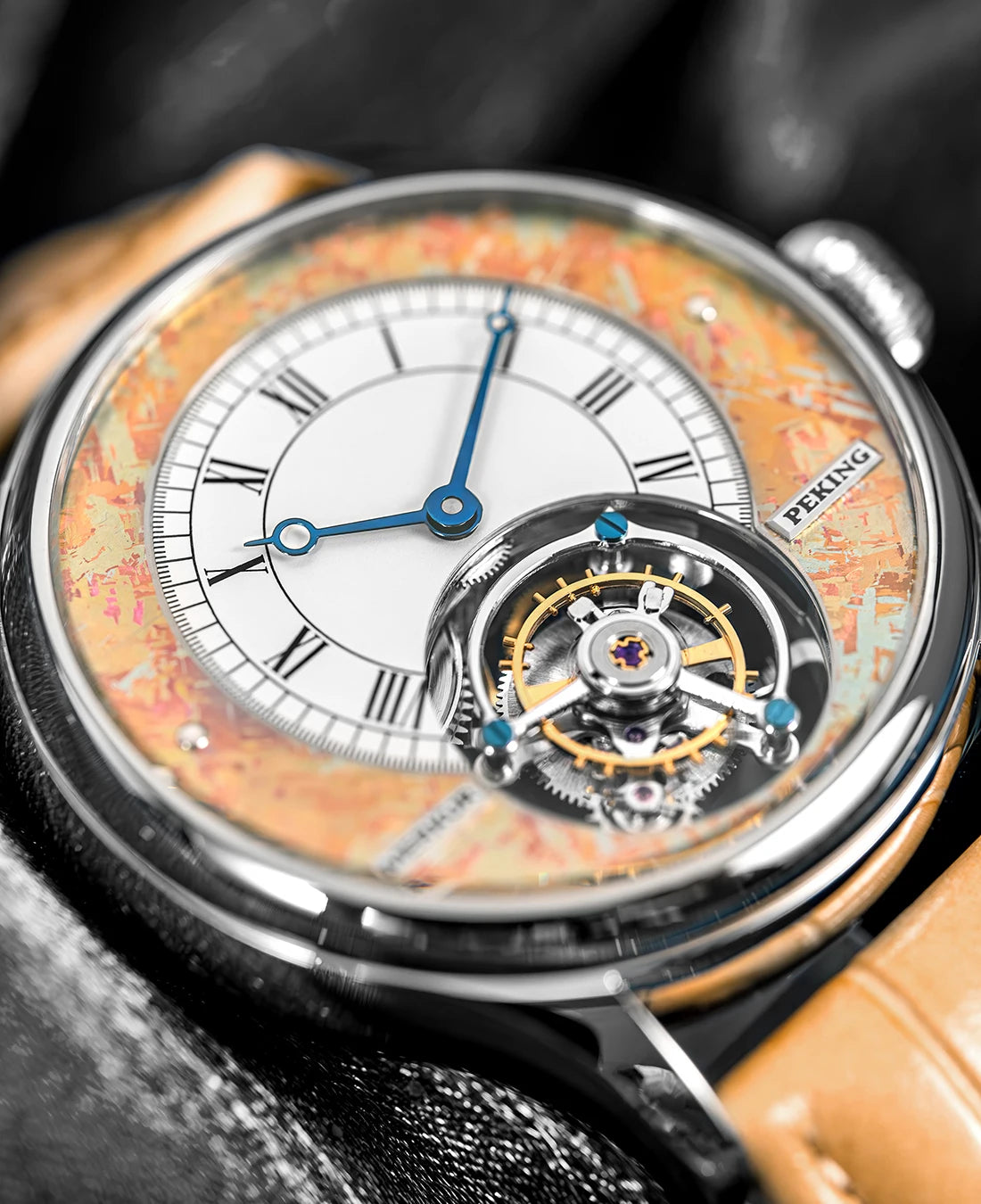 Merkur 100% Tourbillon Watch Men's Sapphire Watch For Men Mechanical Wristwatches Relogio Masculino Purple Business Watch 42mm