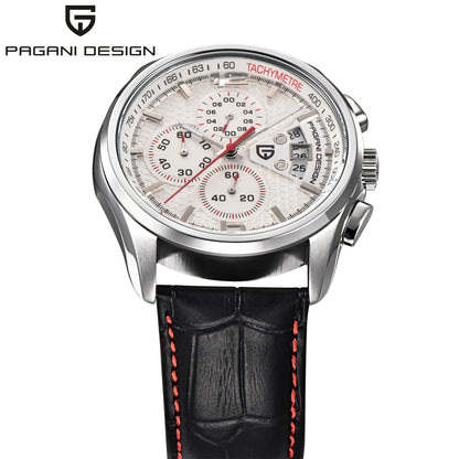 PAGANI DESIGN 2026 New Men's Quartz Watch Hardlex Crystal 50M Water Resistance Calendar Luminous Leather Strap Model PD3306