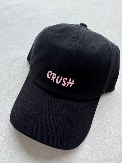 Șepci de baseball unisex brodate „crush”, negre, cu inițiale brodate, model „Dad Hat”, 100% bumbac, pentru toate anotimpurile