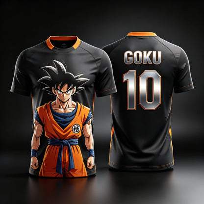 2026 Summer Nice Fabric Dragon Ball NO.10 Goku Licensed 3D Printed T-Shirt Breathable Quick Dry Adults S-6XL Children 90-160 Cm