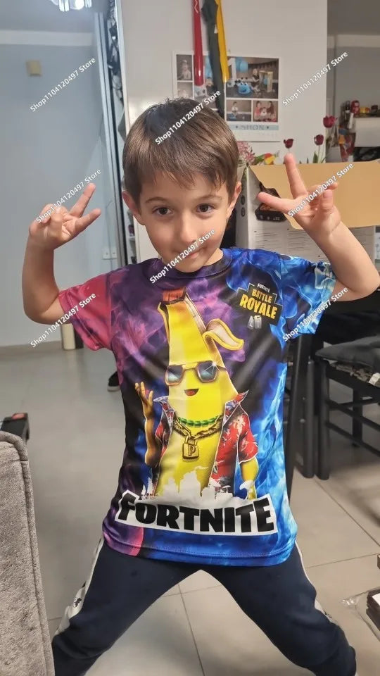 Hoodie Anime Fortnite Infantil, Sweatshirt Masculina Streetwear Hip-Hop Desportiva, Casual, Corte Largo, Moda Outdoor