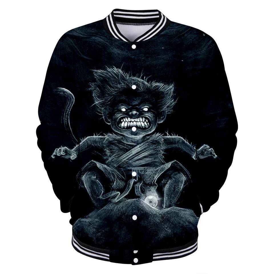 Neue japanische Anime Dragon Ball Z College-Jacke für den Herbst, lässiger Sweatshirt-Hoodie-Mantel, Marken-Baseballjacke