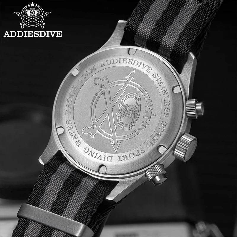 ADDIESDIVE 2025 Neue Panda Eye Herrenuhr, luxuriöse Retro-VK64-Quarzuhr für Herren, Sport-Chronograph, 100M wasserdicht, leuchtend