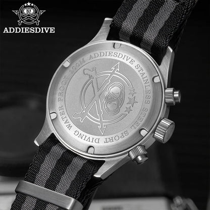 ADDIESDIVE 2025 Neue Panda Eye Herrenuhr, luxuriöse Retro-VK64-Quarzuhr für Herren, Sport-Chronograph, 100M wasserdicht, leuchtend
