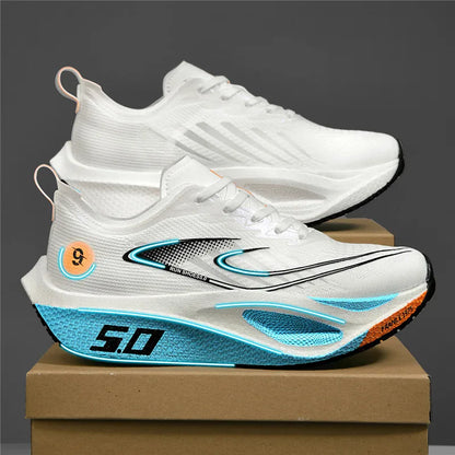 FourSeasons Men's Sports Sneakers Carbon Plate Running Shoe, Breathable Marathon Racing Comfortable Athletic Training Shoes Walking