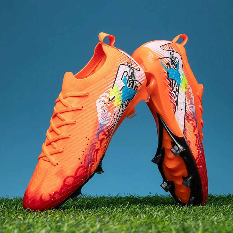New Men Football Boots Cleats Non-Slip Match Ultralight Soccer FG Training Shoes Soccer Shoes Long Spikes Outdoor Drop Shipping