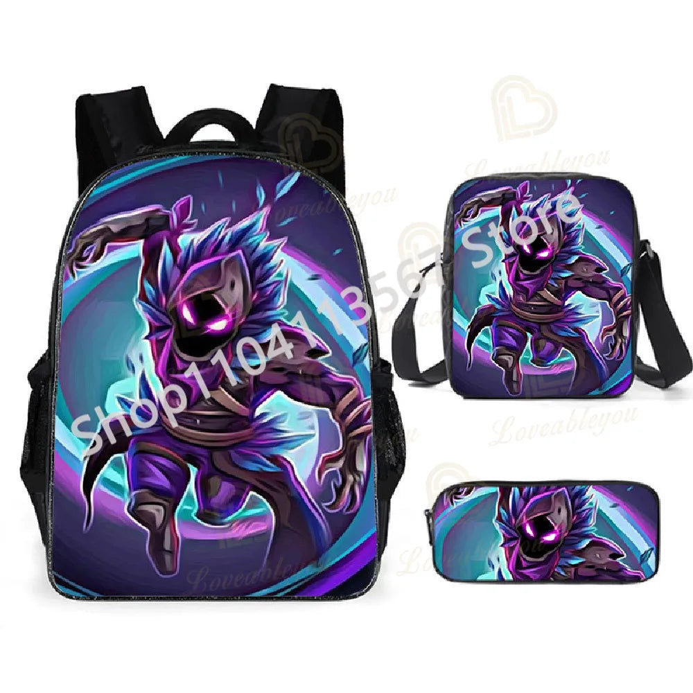 Fortnite Kids 3pcs Backpack Set Women Backpacks Office Stationery for Teenage Girls Boys Laptop Backpack Casual Travel Rucksack