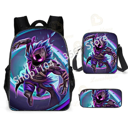 Fortnite Kids 3pcs Backpack Set Women Backpacks Office Stationery for Teenage Girls Boys Laptop Backpack Casual Travel Rucksack