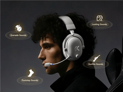 Cuffie gaming wireless MCHOSE V9 Turbo 7.1 Surround Sound RGB Esports con driver da 60mm, microfono con cancellazione del rumore e base di ricarica