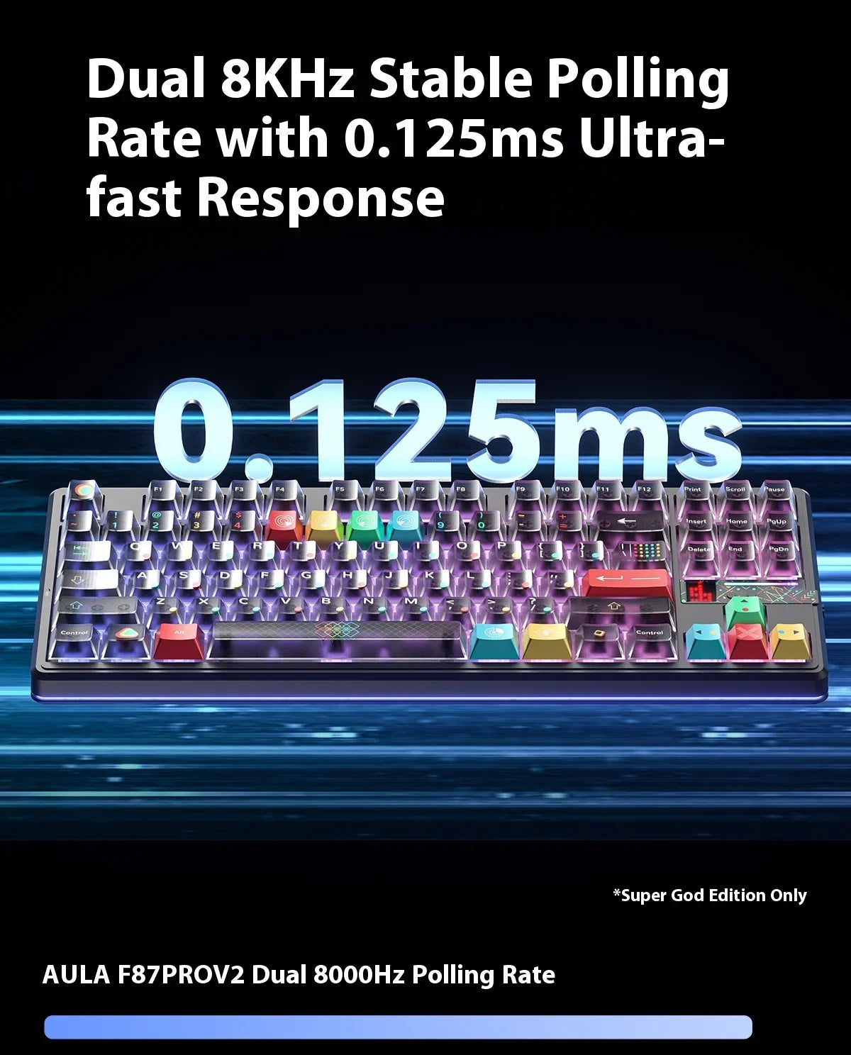 Teclado mecánico AULA F87 Pro V2 inalámbrico de 3 modos, batería de larga duración de 12000mAh, hot-swap, RGB Customi, teclado e-sports para gaming en PC
