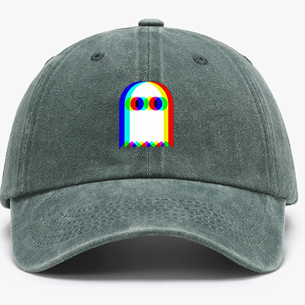 Colorful ghost print baseball cap suitable for daily dressing up and Halloween parties, adjustable outdoor sun protection hat