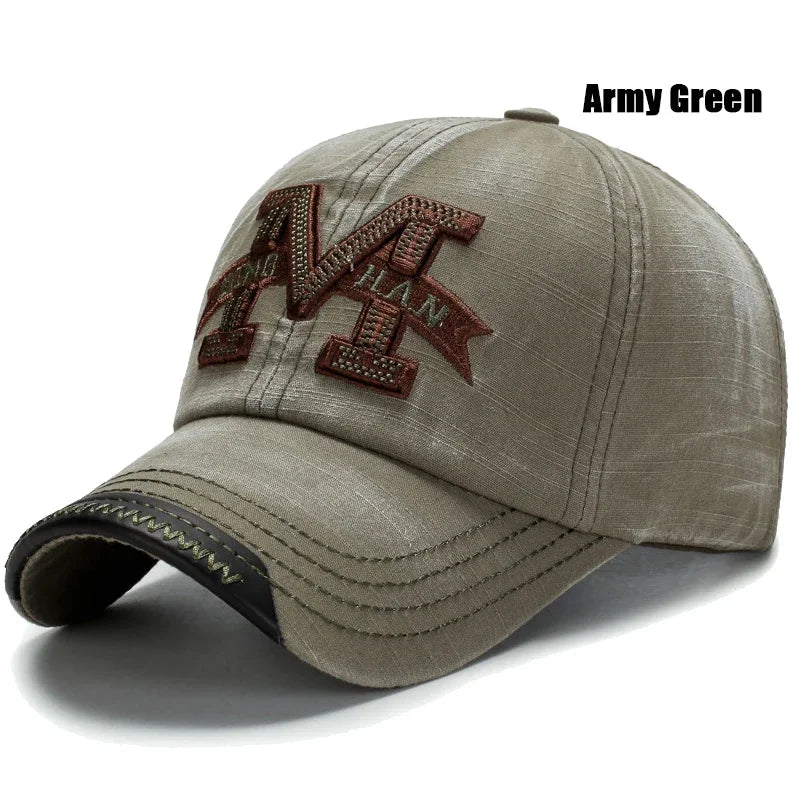 Spring and Autumn Washed Hats Mens Casual Old Baseball Caps Outdoor Embroidered Sun Hats