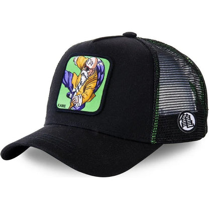 Cappellino Dragon Ball Son Goku da viaggio estivo con visiera, da uomo, ricamato, stile hip-hop, visiera parasole, cappellino trucker regolabile in rete