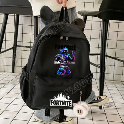 Nova Mochila Fortnite Cartoon para Rapaz e Rapariga, Mochila Escolar Casual de Grande Capacidade para Estudante, Mochila de Viagem com Orelhas de Coelho, Presente de Papelaria