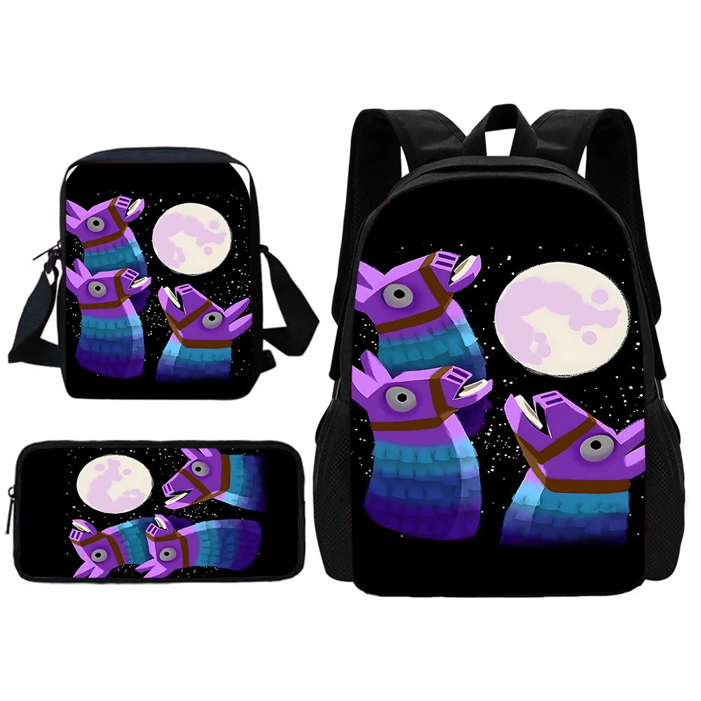 Popular Game FortniteS Child School Backpack With Shoulder Bag Pencil Bags School Bags for Boys Girls Best Gift