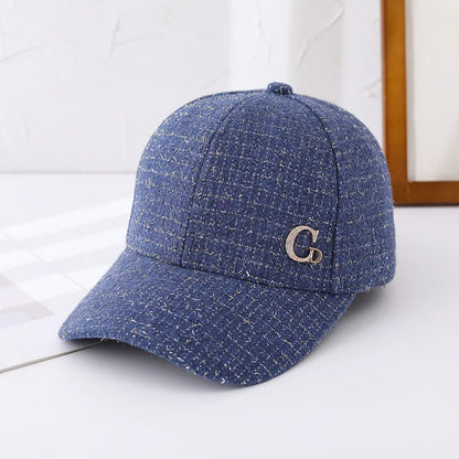 Gorra de béisbol con parche metálico en forma de «M», negra, elegante, para hombre; gorra ligera y ajustable para el sol, para mujer.