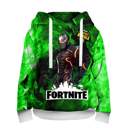 Sweatshirt Fortnite para Crianças Victory Royale 3D com Capuz Estampado para Homem, Mulher e Criança, Pullover Streetwear Gaming para Presentes de Aniversário