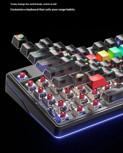 Teclado mecánico AULA F87 Pro V2 inalámbrico de 3 modos, batería de larga duración de 12000mAh, hot-swap, RGB Customi, teclado e-sports para gaming en PC