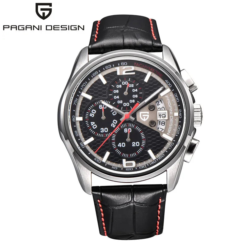 Orologio cronografo PAGANI DESIGN da uomo al quarzo multifunzione, stile militare da pilota