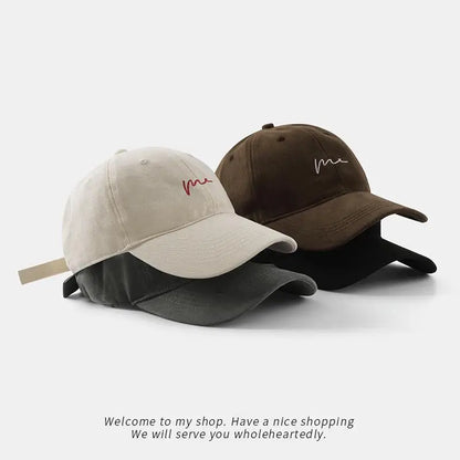 Simple wave embroidered baseball cap, versatile for daily leisure and travel, sun protection duckbill cap