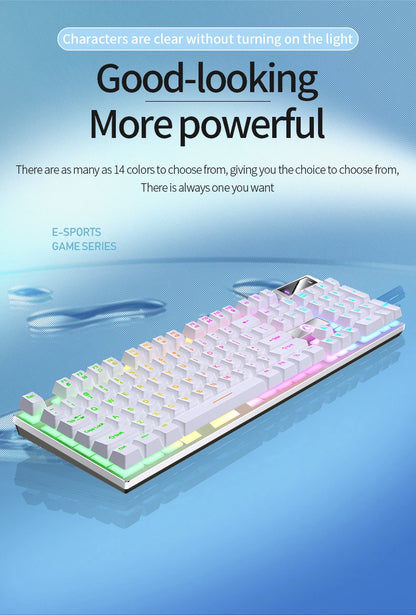 Wired USB Gaming Keyboard with Backlight, 104 Key Gamer Keyboard for Computer/Laptop/PC, Ergonomic Design, Office Gaming Accessory