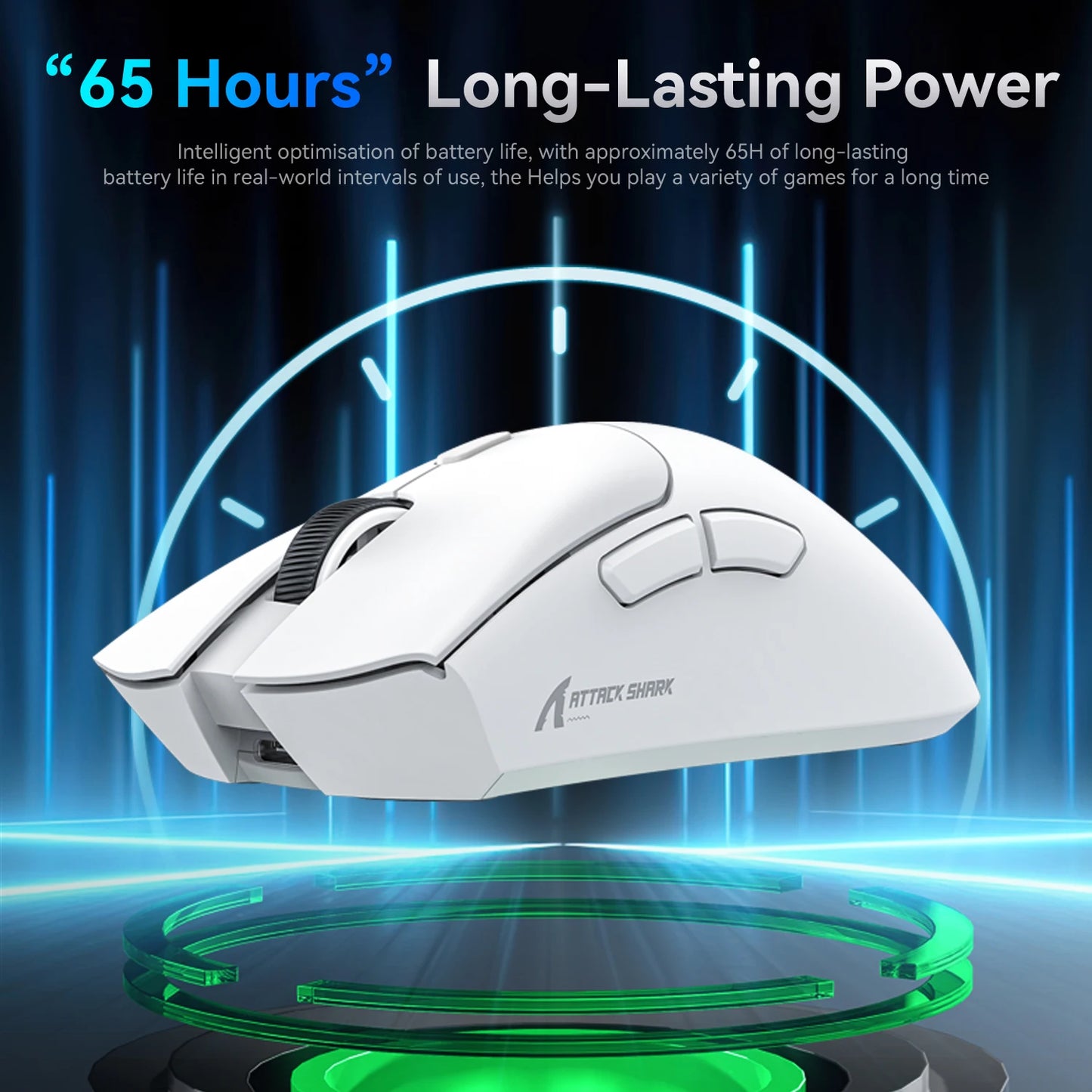 Attack Shark R1 Tri-Mode 2.4g-BT-Wired, PAW3311 18000DPI, 59g  Lightweight Gaming Mouse
