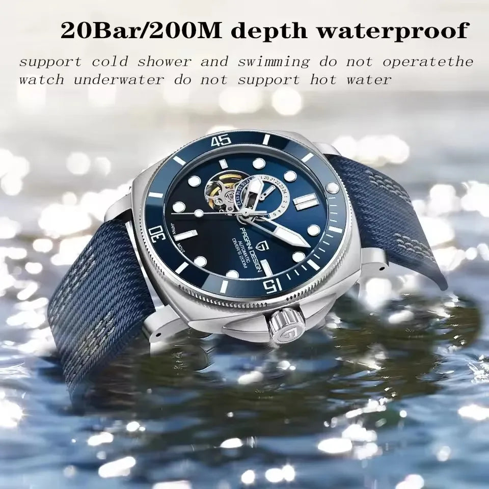 PAGANI DESIGN 2026 Original 43MM Men's Automatic Mechanical Watch NH39 200M Waterproof AR Sapphire Mirror Watches For Men