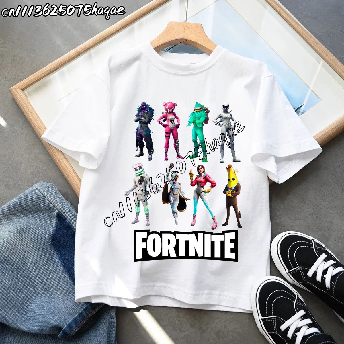 T-shirts Infantis Fortnite Novidade de Verão, T-shirt com Figura de Desenho Animado, Estampado Gráfico, Casual e Desportivo, Manga Curta, Tops Desportivos para Criança, Roupa para Rapazes
