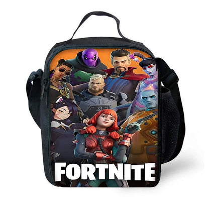 Saco térmico infantil F-FortniteS de grande capacidade para menino e menina, lancheira térmica reutilizável para estudante, piquenique e atividades ao ar livre