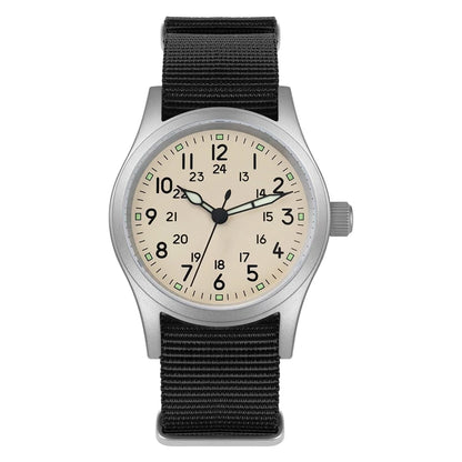 Militado ML05 38mm Men Watch VH31 Quartz Military Watches Domed Sapphire AR Coating 100m Waterproof Stainless Steel Wristwatch