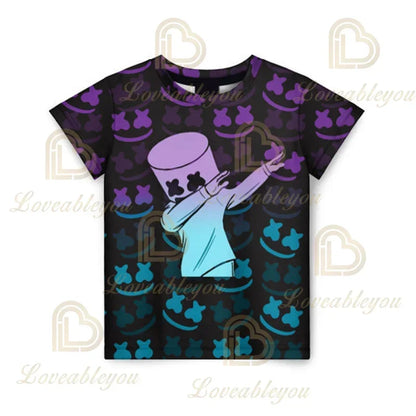Fortnites 3D-gedrucktes Kurzarm-T-Shirt mit Cartoon-Print, Battle-Royale-Gaming-Shirt für Erwachsene und Kinder, Harajuku-T-Shirt