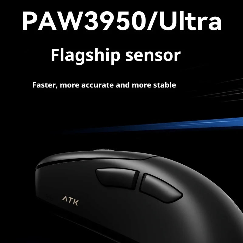 Ratón gaming inalámbrico ATK Z1 Pro Max Ultra con patas personalizadas, PAW3950, velocidad inalámbrica ultrainteligente, tasa de sondeo 8k y baja latencia de 0.39ms