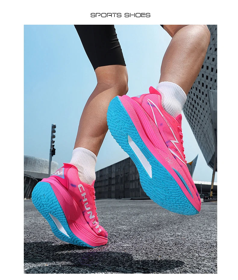 Laufschuhe für Herren, Carbonplatte, spezialisiert für Marathon und Sport, atmungsaktiv, leicht, komfortable rutschfeste Chunta-Sneaker für Damen