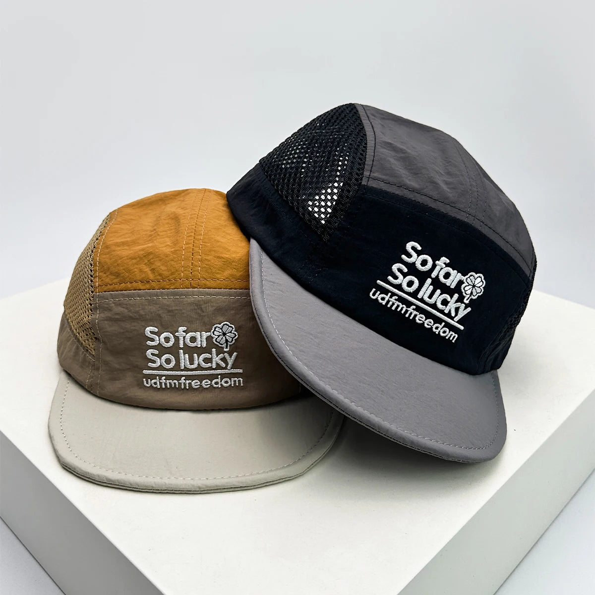 Unisex-baseballkepsar med platt skärm och broderade bokstäver, andningsbara, koreanska solskyddskepsar, snabbtorkande kepsar med skärm, mångsidiga insatser